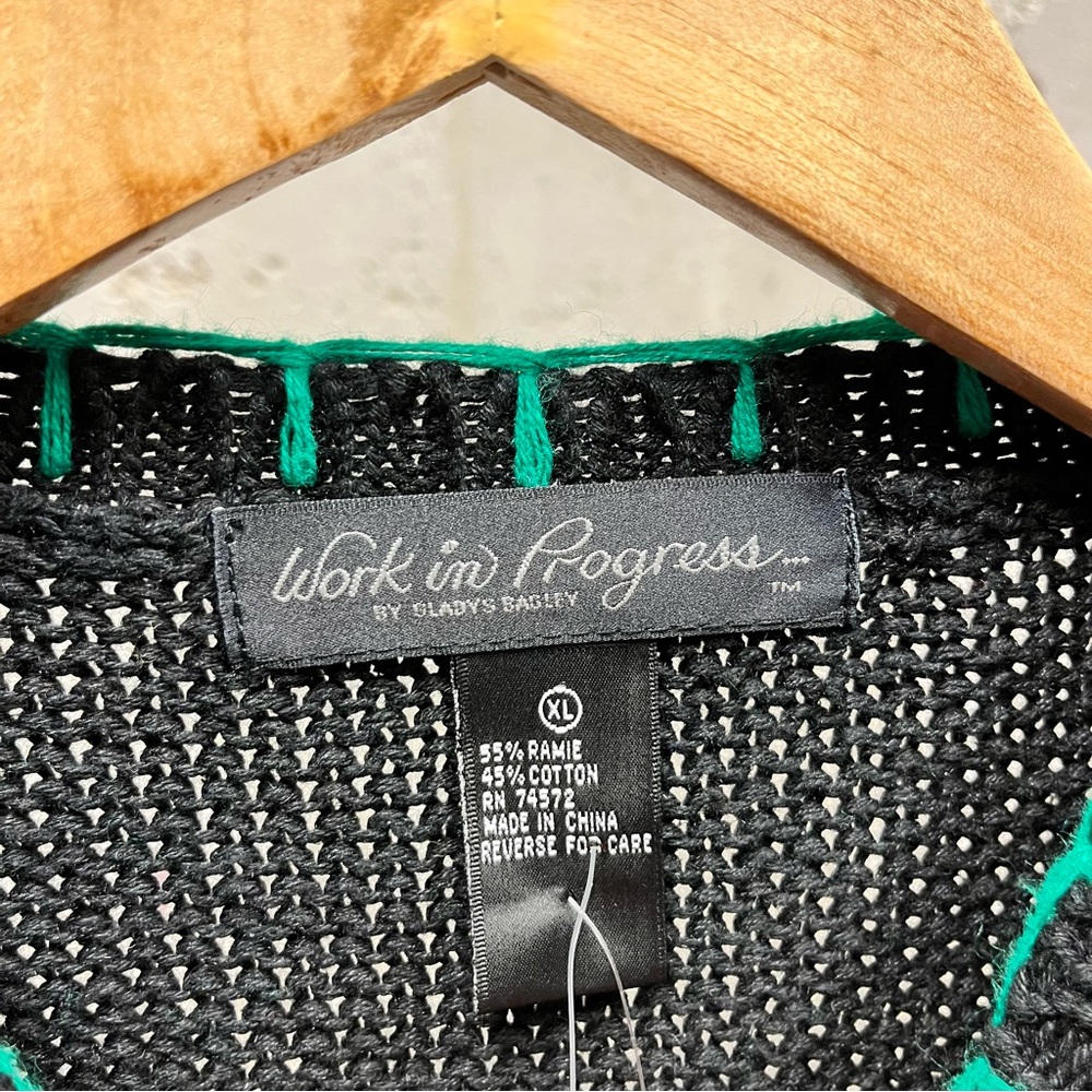 Work In Progress Halloween Patchwork Knitted Witc… - image 2